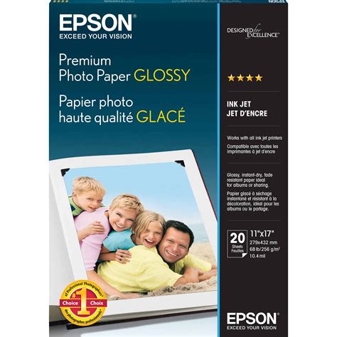 Epson Premium Photo Paper Glossy (11 x 17", 20 Sheets) S041290