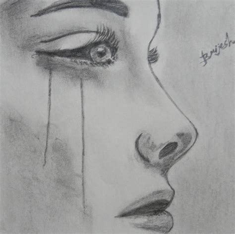 Sad Girl Eyes Drawing