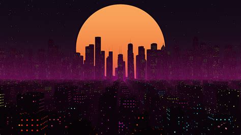 1920x1080 Retrowave City Sunset 4k Laptop Full HD 1080P ,HD 4k ...