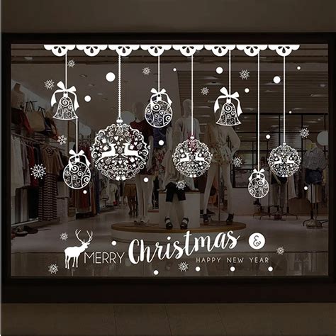 2019 New Year Window Glass Christmas Shop Window Decoration Removable ...