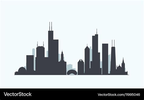 Chicago skyline silhouette Royalty Free Vector Image