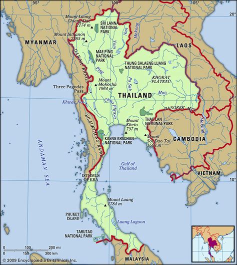 Thailand Physical Map