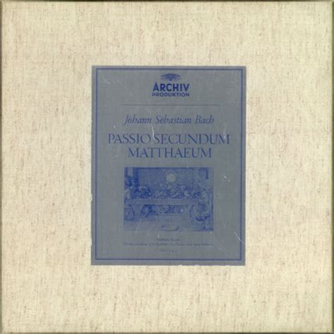 Johann Sebastian Bach Passio Secundum Matthaeum German 4-LP vinyl album ...