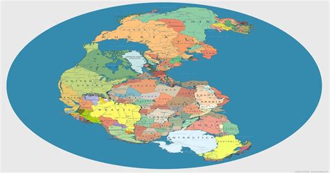 Map of pangea with current international borders. [1600 × 1587] : MapPorn