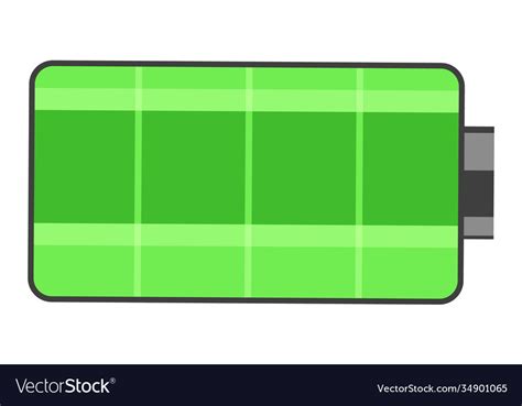 Isolated icon full battery charge green battery Vector Image