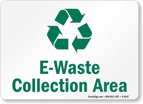 E-Waste Collection Area With Recycle Symbol Sign, SKU: S-9047