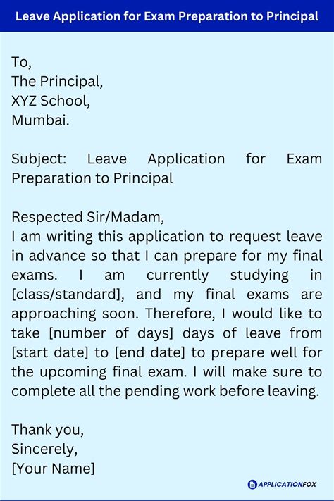 (6+ Samples) - Leave Application for Exam Preparation