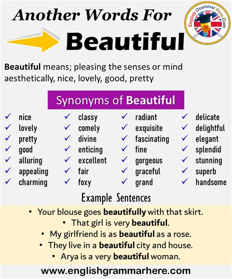 Different Words For Beautiful, Another Word For Beautiful, Words ...