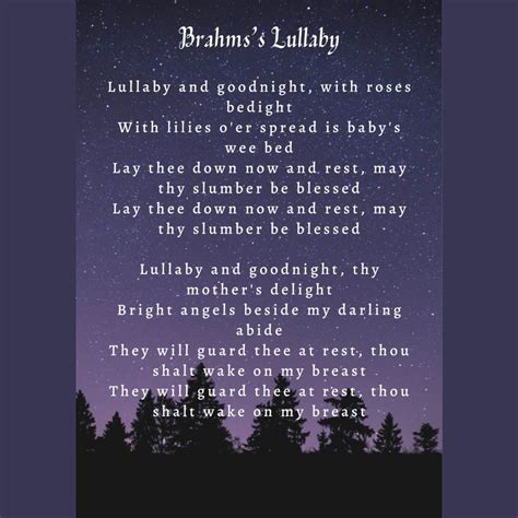 Brahms’s Lullaby - Cradle Song Printable Lyrics, Origins, and Video