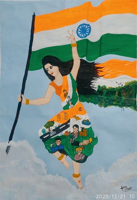 Bharat Mata painting | Painting, Art