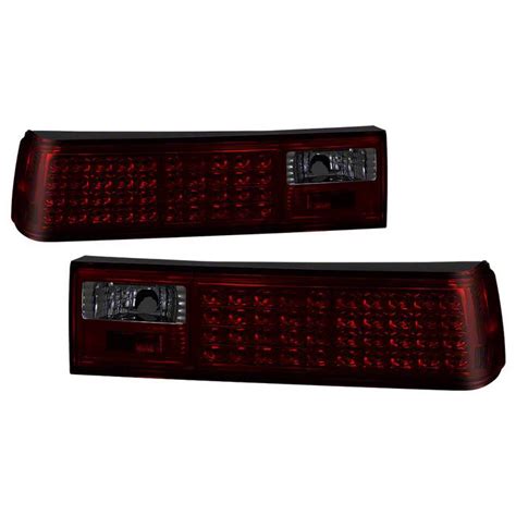 Mustang LED Tail Lights; Black Housing; Red Smoked Lens (87-93 Mustang ...