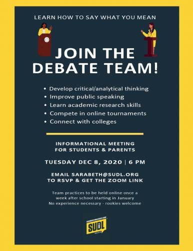 Join the Debate Team! - Sacramento New Technology High School