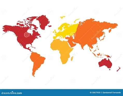 World Map Continents Stock Photo - Image: 5067930