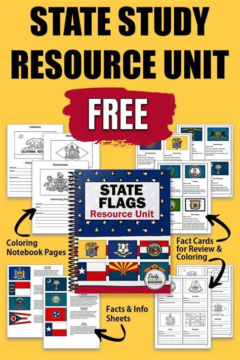 Free State Flags Worksheets and Fact Cards