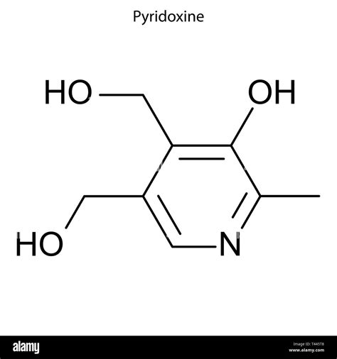 Skeletal formula of Pyridoxine. Vitamin B chemical molecule Stock ...