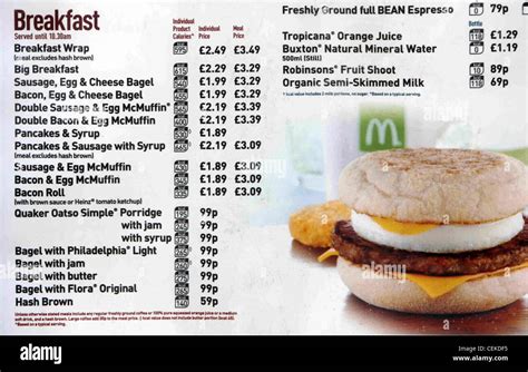 Mcdonalds Breakfast Menu Nutrition Uk | Blog Dandk