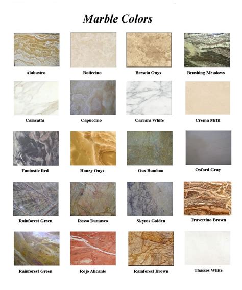 Marble Granite Colors And Names