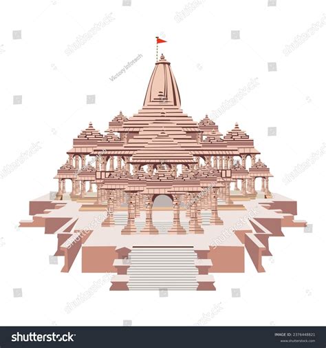 Ram Mandir Ayodhya Temple Plan Design Stock Vector (Royalty Free ...