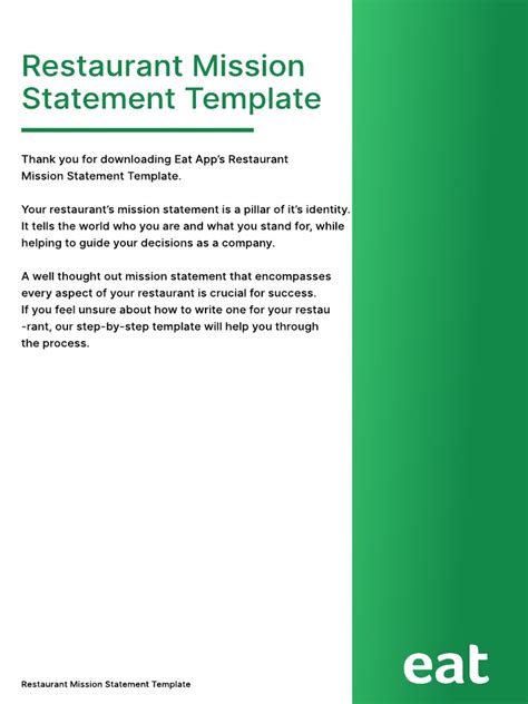 Restaurant Mission Statement Template | PDF | Communication | Business