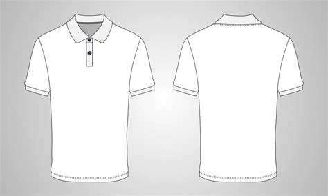 Polo shirt Vector Illustration Template Front and back views. Apparel ...