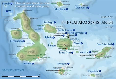 Map of the Galapagos Islands & Visitor Sites | Columbus Travel