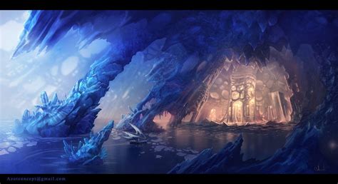 Ice Cave | Ice cave, Fantasy landscape, Environmental art