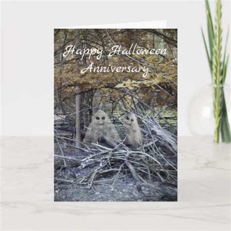 Halloween Anniversary card with ghosts. | Zazzle.com