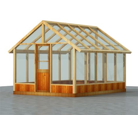 140 Sq ft 10' x 14' Wood Frame Green House Plans PDF and DWG