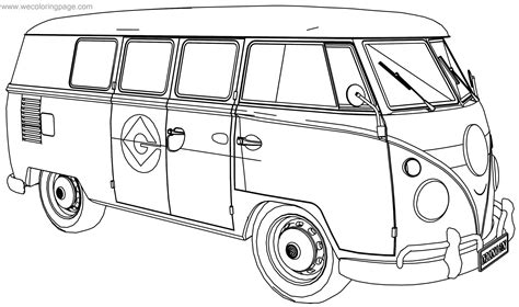 Vw Camper Van - Free Colouring Pages