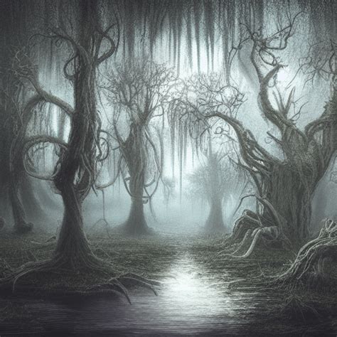 Intricate Creepy Swamp Trees · Creative Fabrica