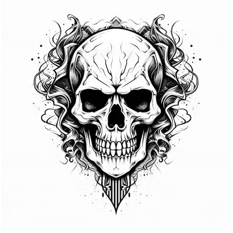 Premium Photo | An Illustration skull tattoo design