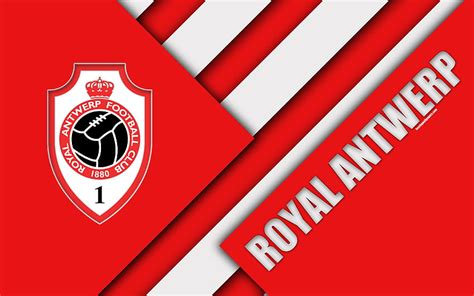 Royal Antwerp FC, , Belgian football club, red abstraction, logo ...