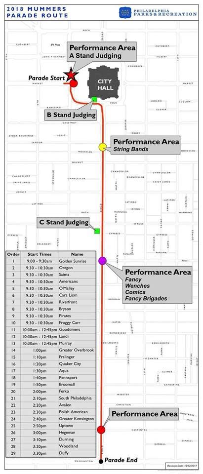 2018 Mummers Parade Route - Mr Mummer - Philadelphia Mummers News and ...