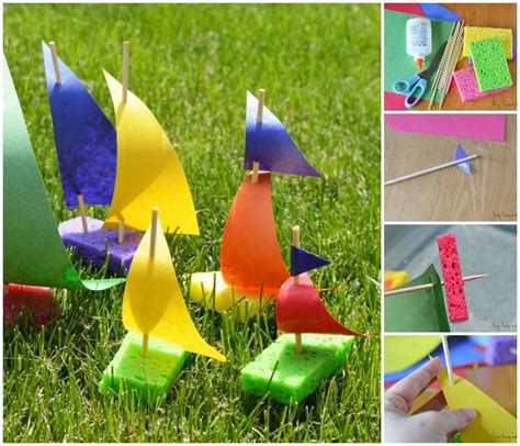 Sponge Sailboat Craft for Kids - Easy Peasy and Fun