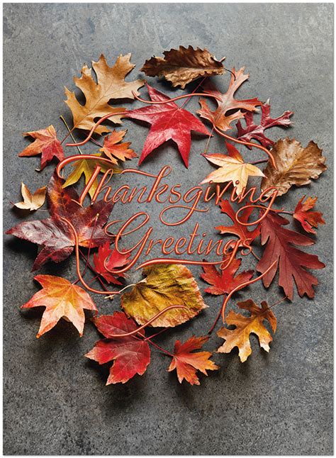 Leaf Wreath | Business Thanksgiving Cards | Posty Cards