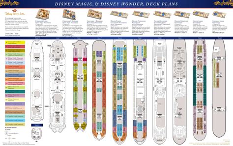 Disney Cruise Line Deck Plan for the Wonder and Magic Cruise Ship