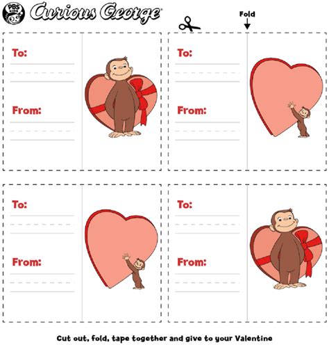 Curious George Valentine's Day Cards | Kids… | PBS KIDS for Parents