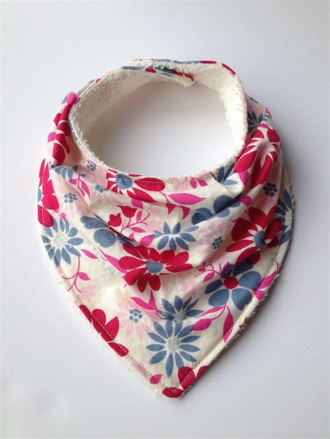 Baby Girl Bandana Bib - slouchy - spring flower pattern - drool bib ...