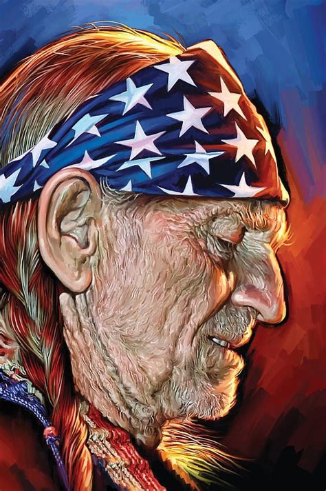 Willie Nelson Artwork by Sheraz A | Country music artists, Country ...