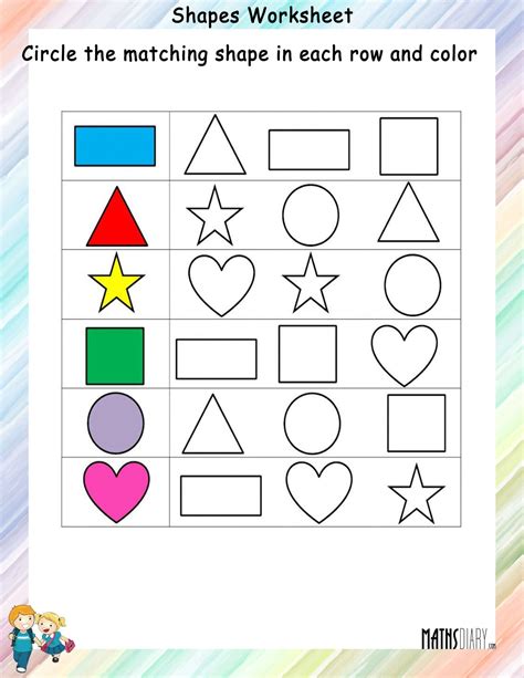 Shapes – Grade 1 Math Worksheets