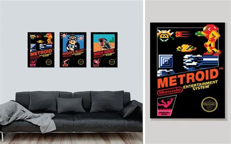 Retro NES Box Art Video Game Poster Print Metroid Home Gift Game Room ...