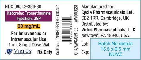 Ketorolac Injection - FDA prescribing information, side effects and uses