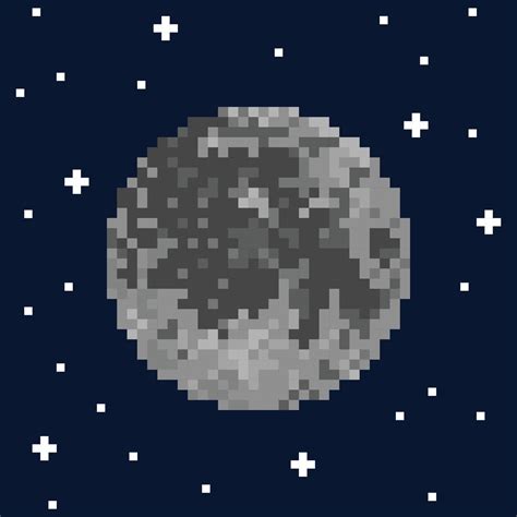 Pixel Art Moon And Stars