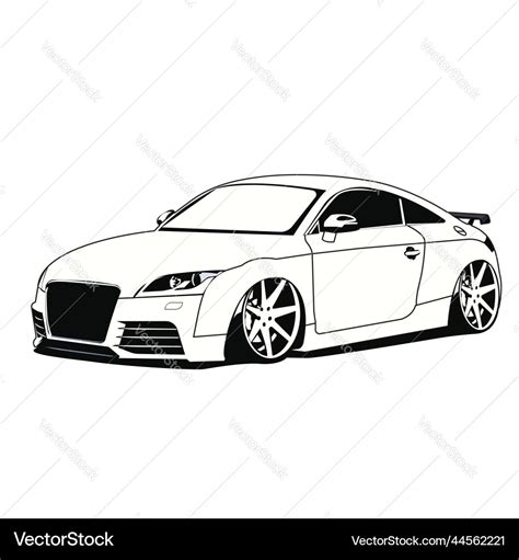 Audi car black and white design Royalty Free Vector Image