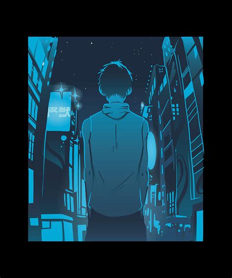 Anime Boy Walking City Streets Digital Art by Me - Pixels