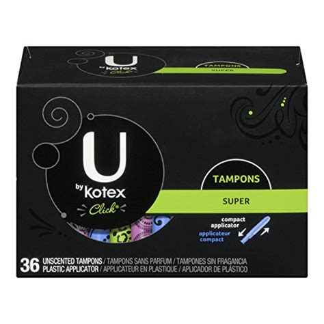 U by Kotex Click Super Compact Tampons, Compact Plastic Applicator ...