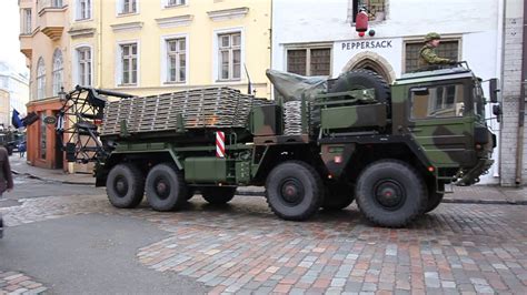 Estonian defence force vehicles arriving to 2016 independence day ...