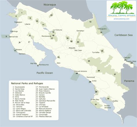 Explore Costa Rica National Parks Map