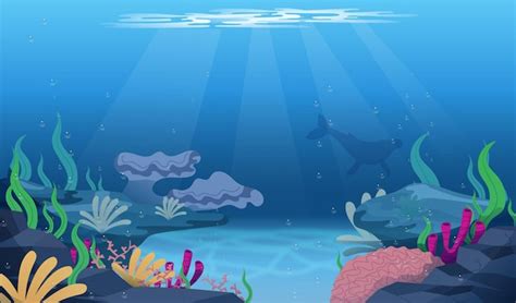 Premium Vector | Under the sea - background for video conferencing