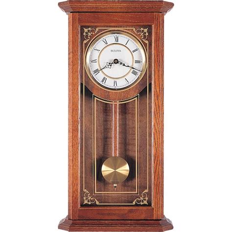 Bulova 26 in. x 12.25 in. Pendulum Wall Clock C3375 - The Home Depot